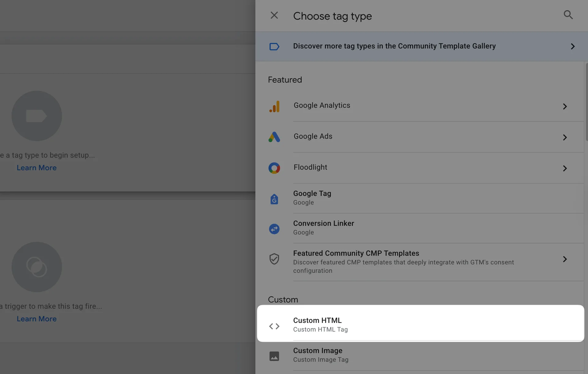 Select Custom HTML tag