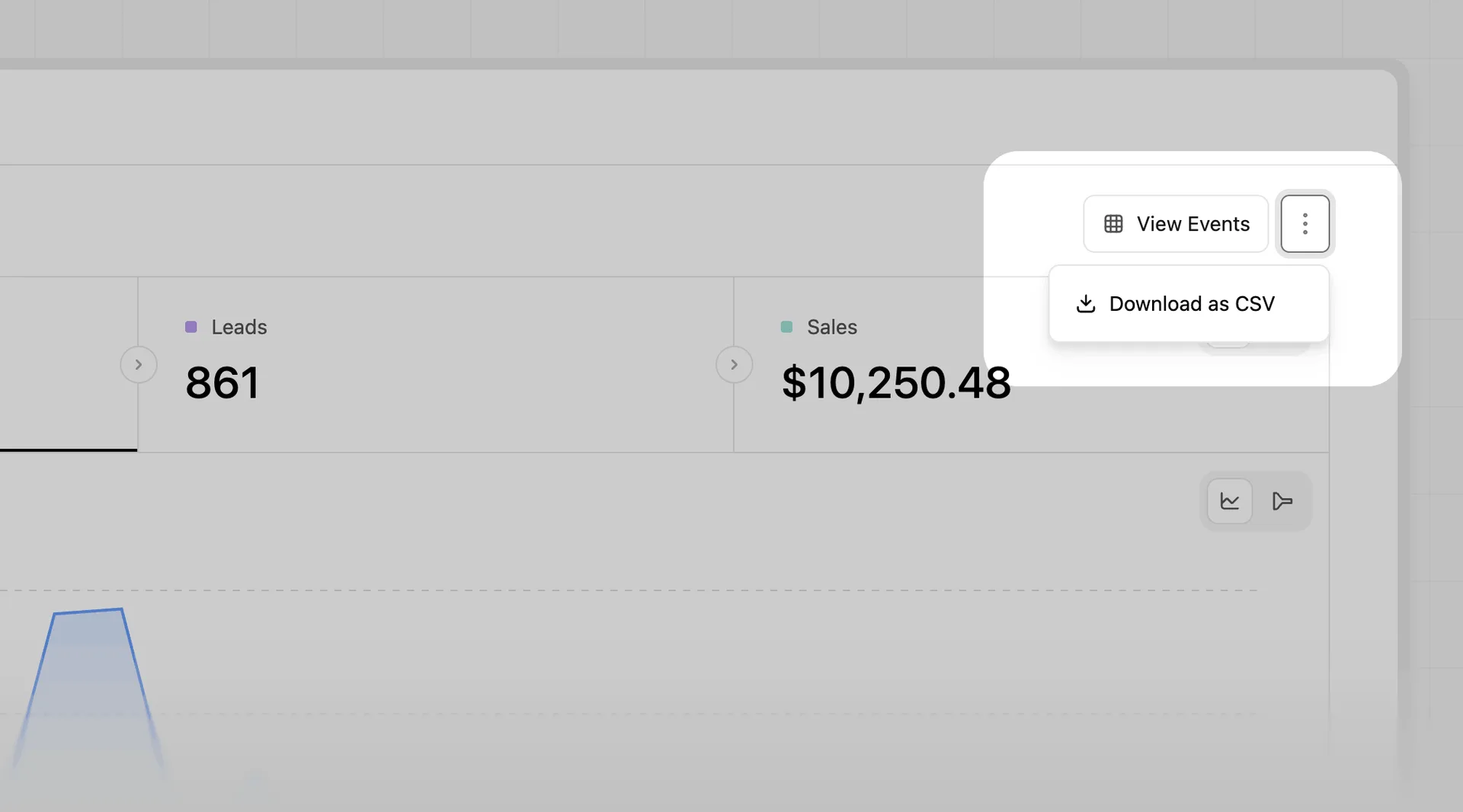 Click on the download icon to export the data