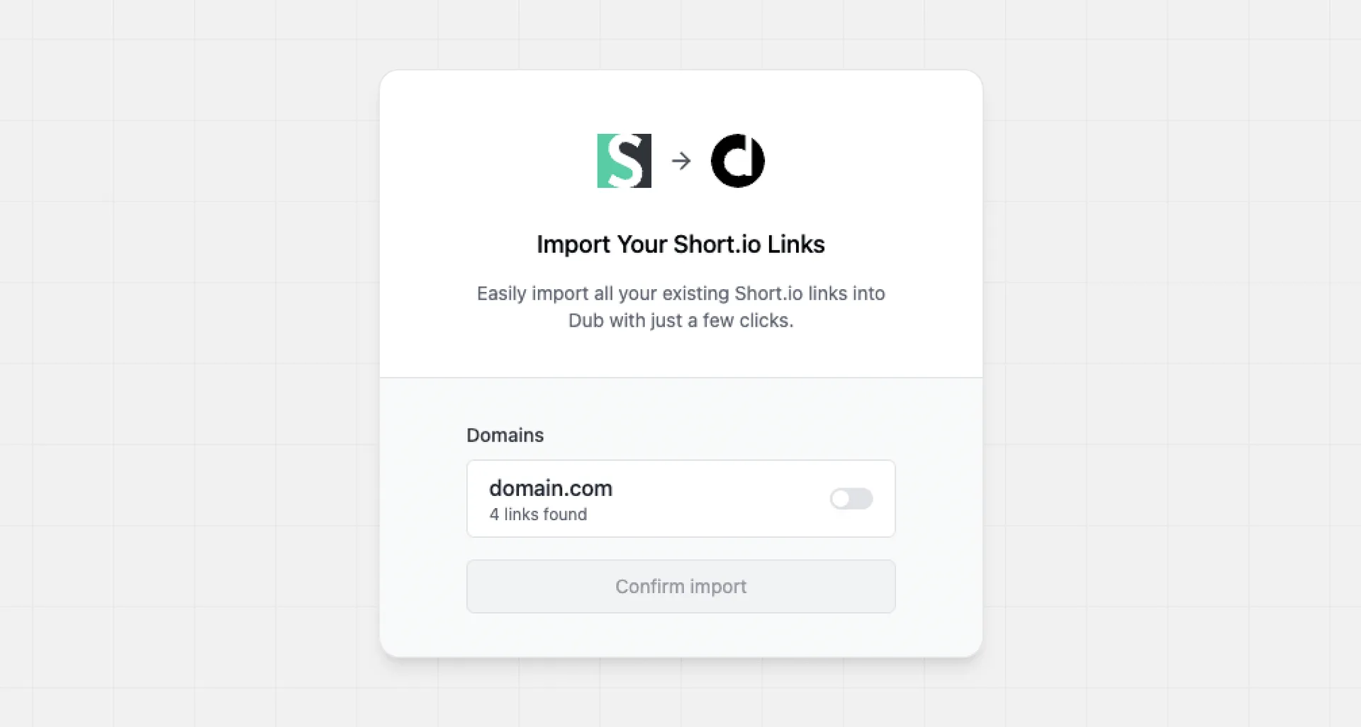 Domains found in Short.io and their respective number of links