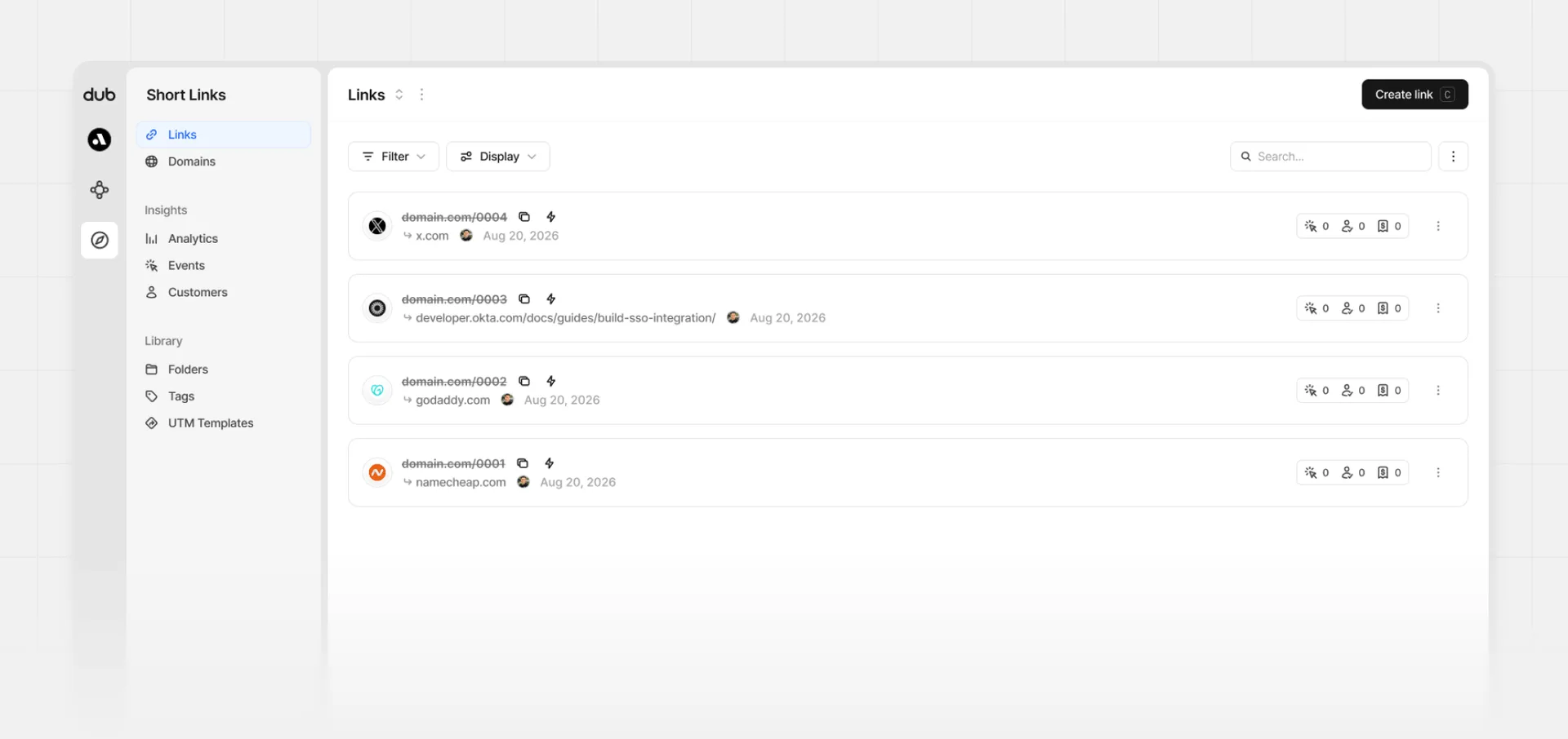 Links imported from Short.io
