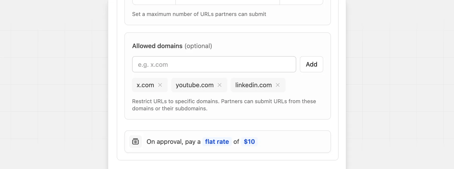 Allowed domains