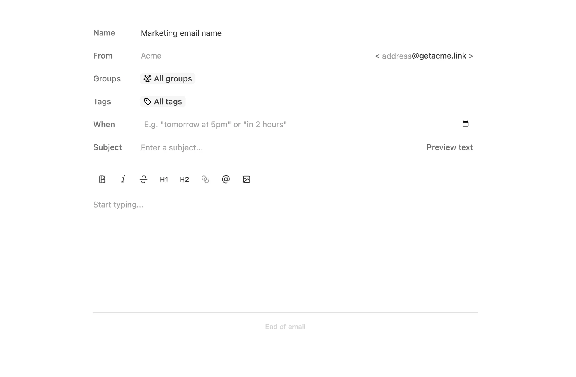 Marketing fields