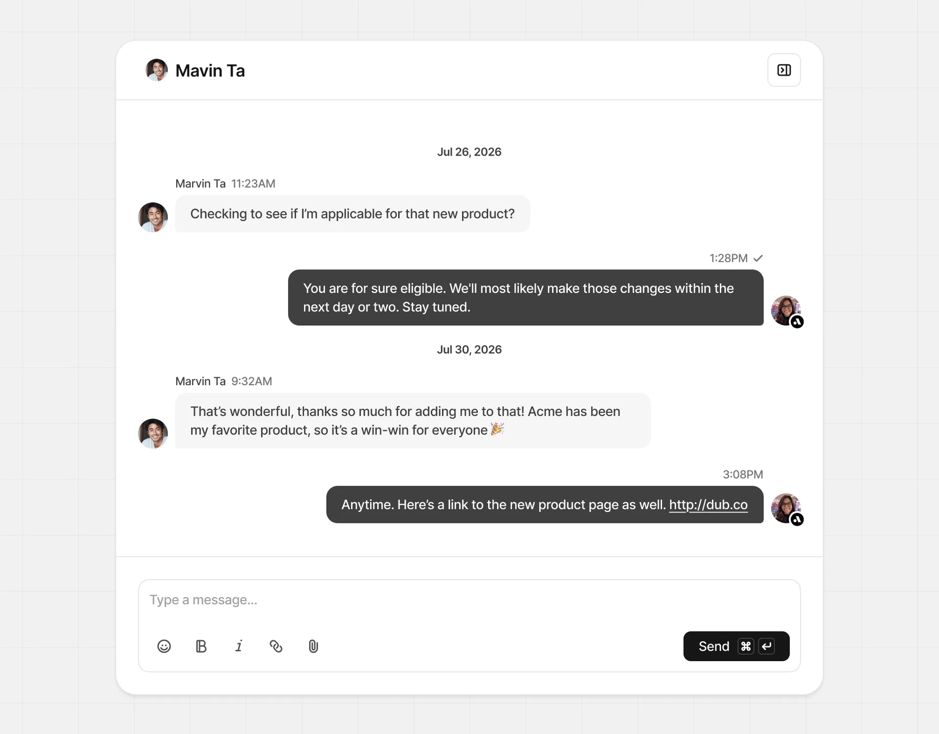 Conversation panel