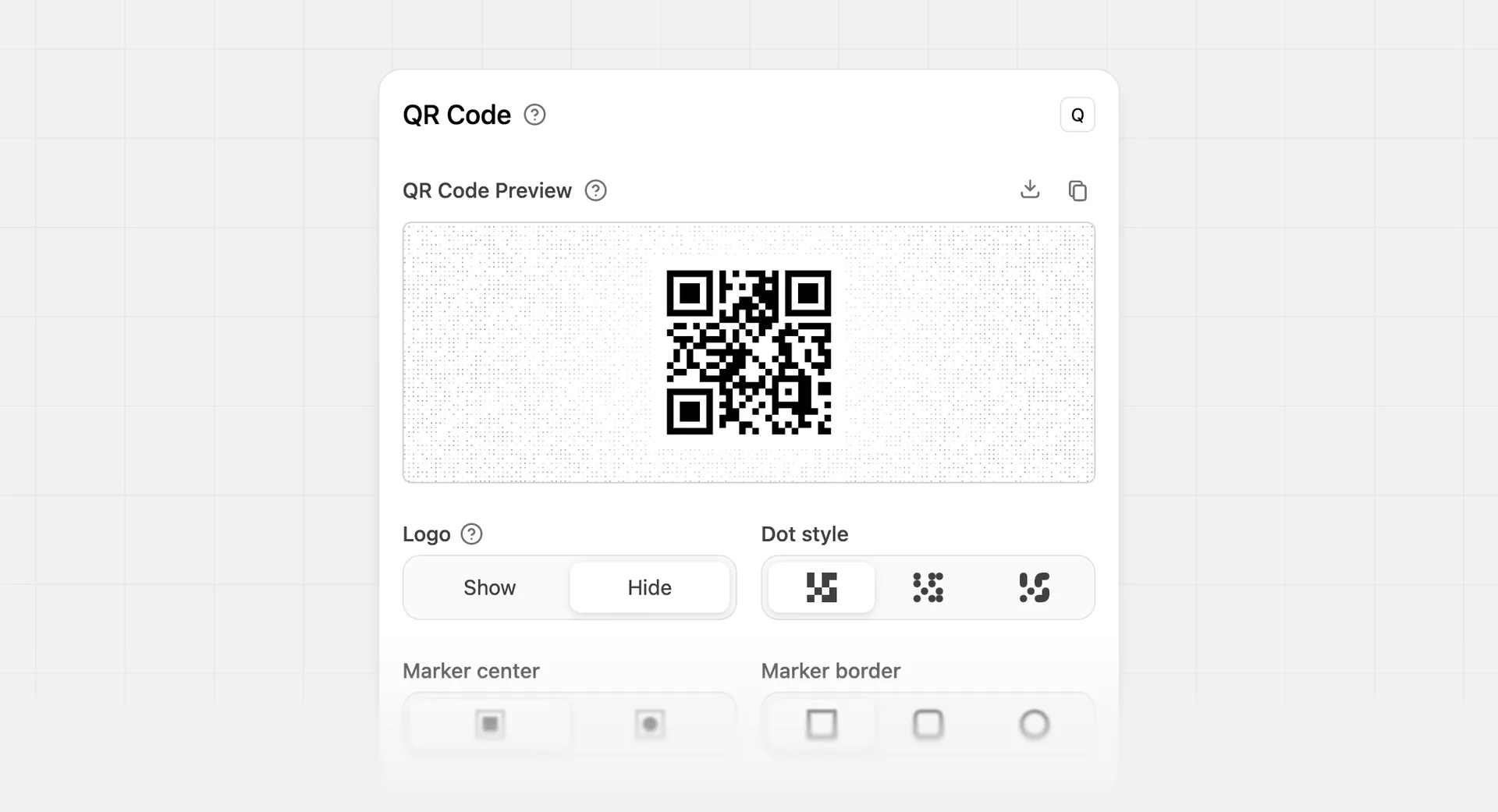 QR Code logo controls