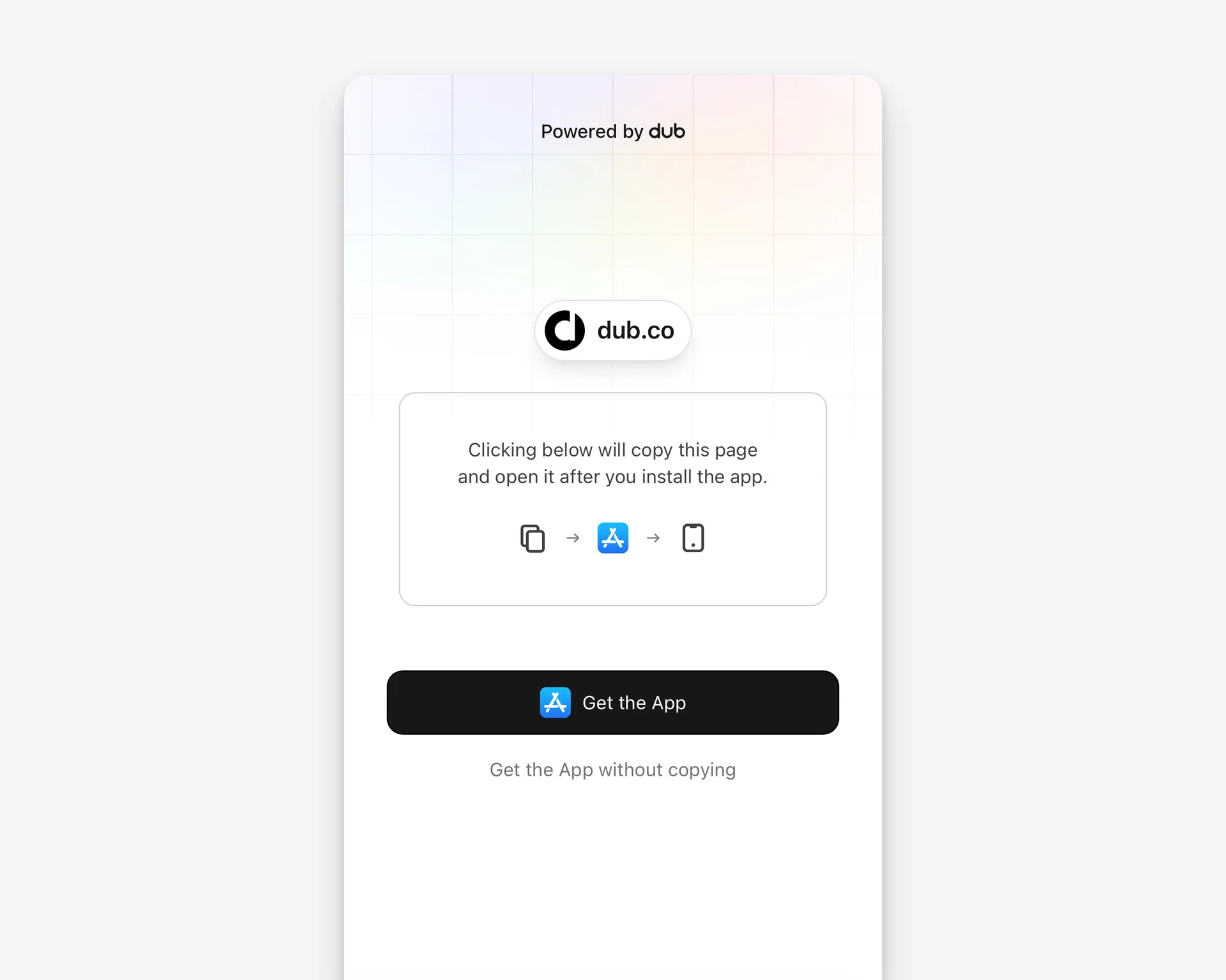 iOS deferred deep linking landing page