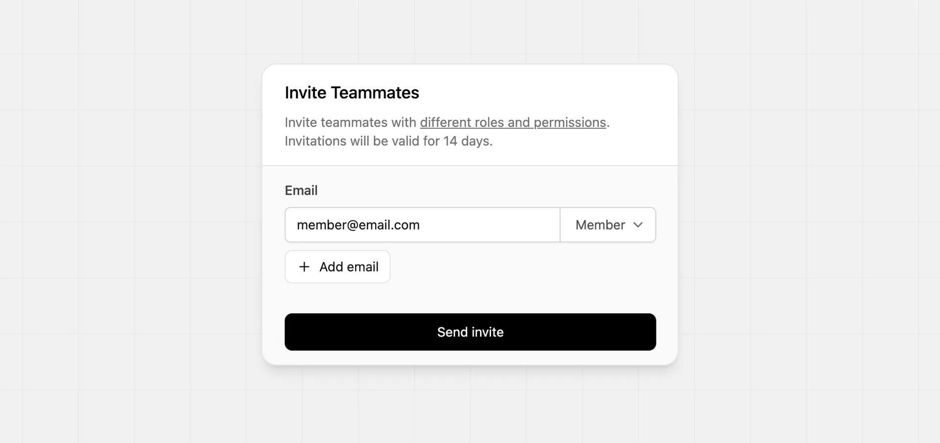 Invite member modal